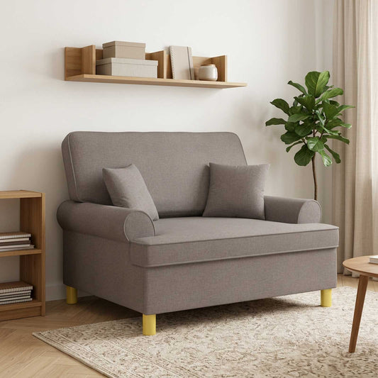 XXL Armchair with Cushions Taupe Fabric