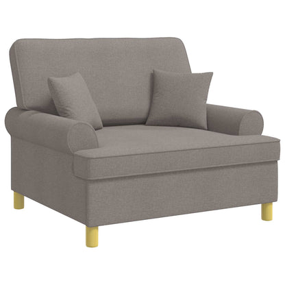 Armchair with Cushions Taupe Fabric