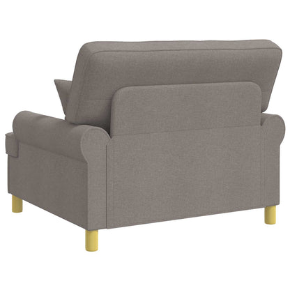 Armchair with Cushions Taupe Fabric