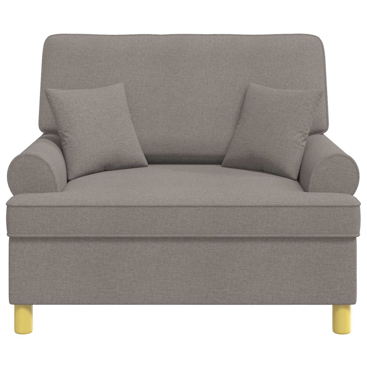Armchair with Cushions Taupe Fabric