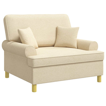Armchair with Cushions Cream Fabric