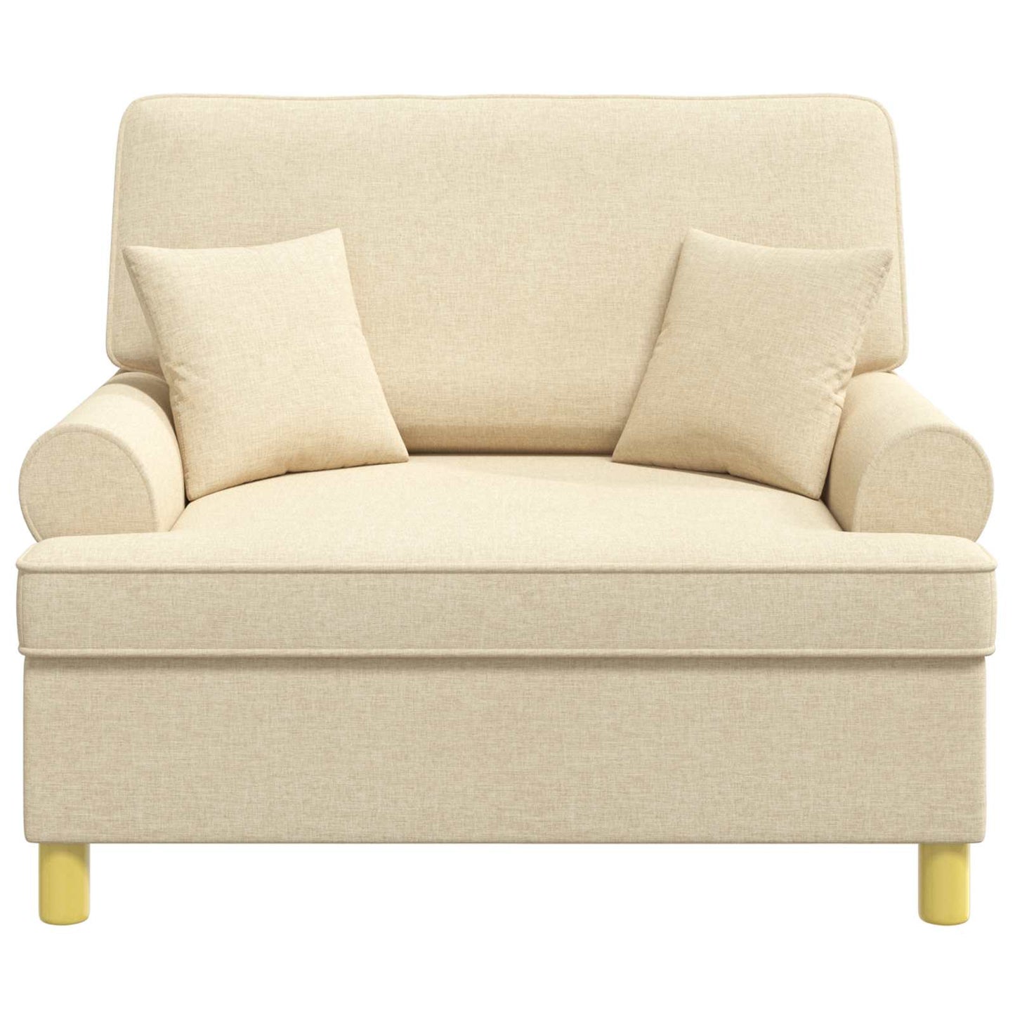 Armchair with Cushions Cream Fabric