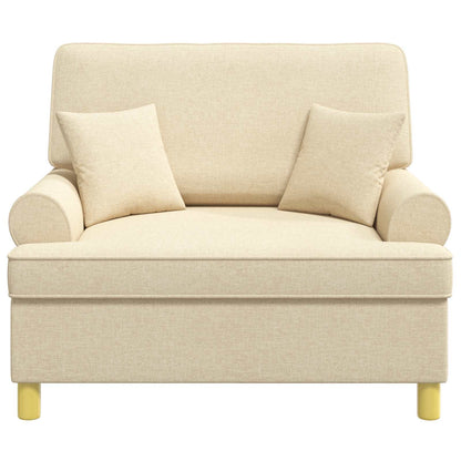 Armchair with Cushions Cream Fabric