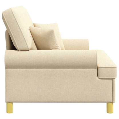 Armchair with Cushions Cream Fabric
