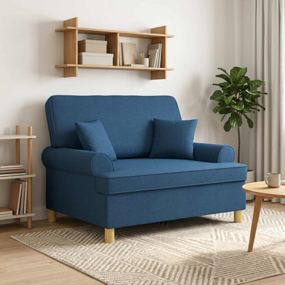 XXL Armchair with Cushions Blue Fabric