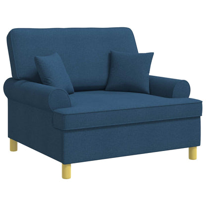 Armchair with Cushions Blue Fabric