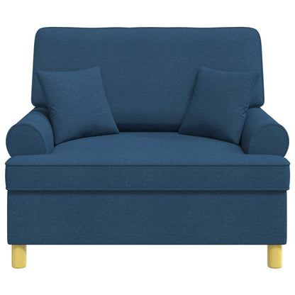 Armchair with Cushions Blue Fabric