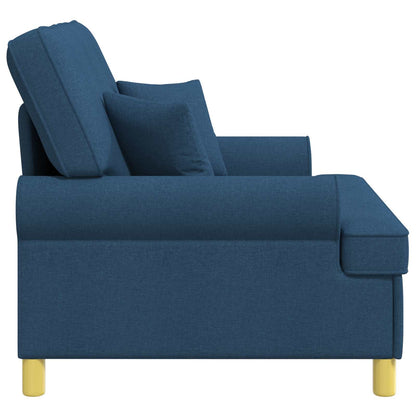Armchair with Cushions Blue Fabric