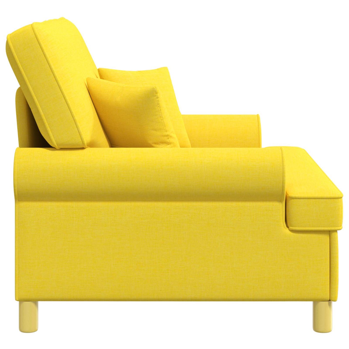 Armchair with Cushions Light Yellow Fabric