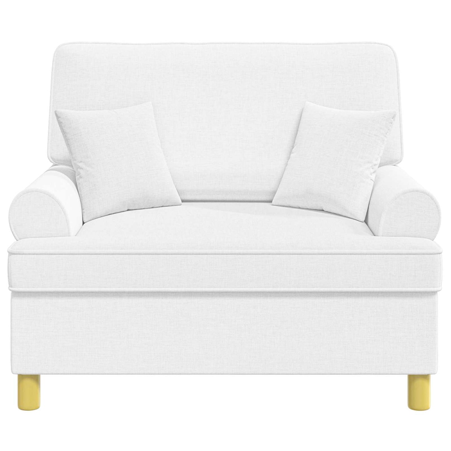 XXL Armchair with Cushions White Fabric