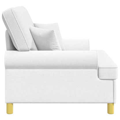 XXL Armchair with Cushions White Fabric