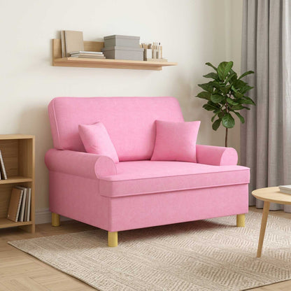 XXL Armchair with Cushions Pink Fabric