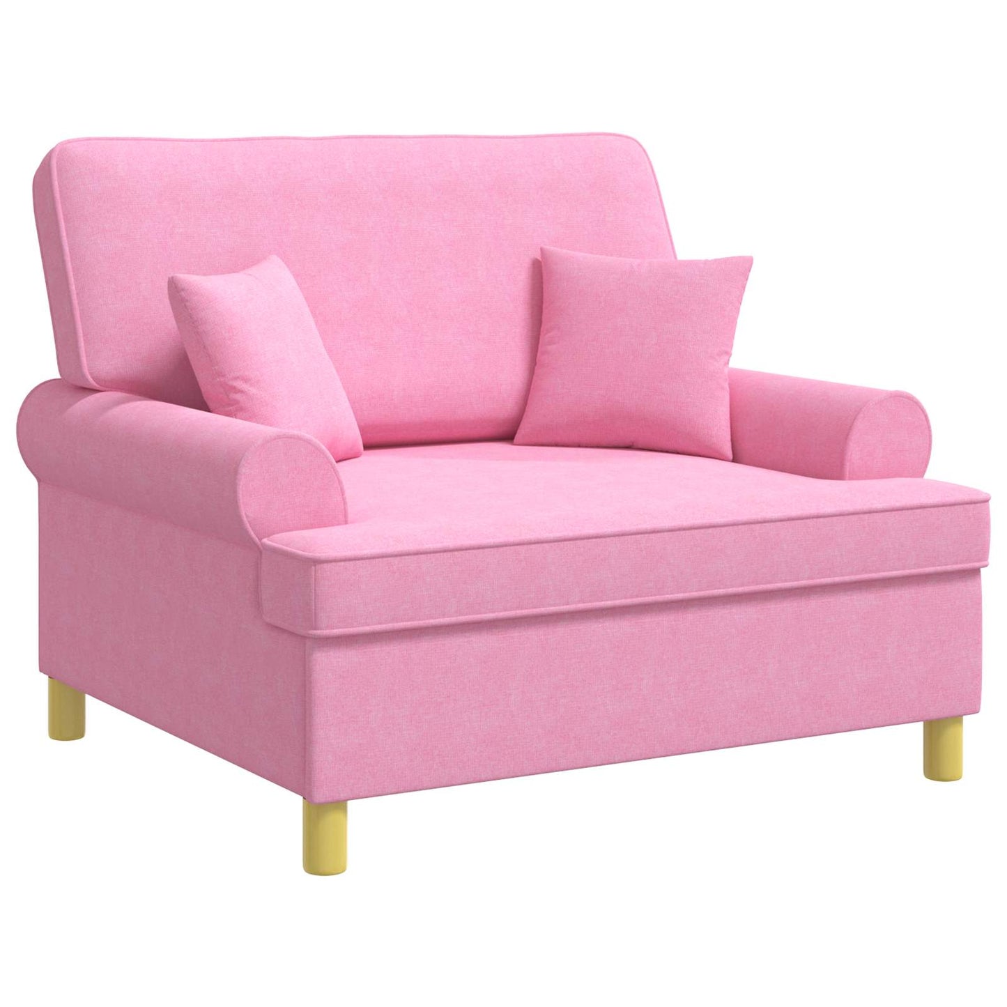 Armchair with Cushions Pink Fabric
