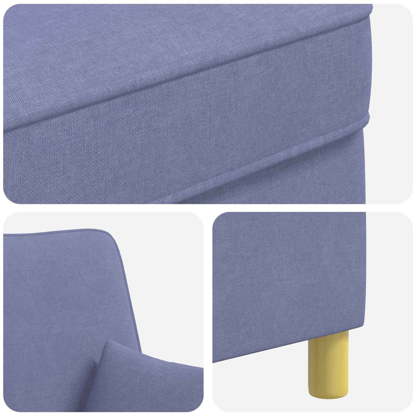 XXL Armchair with Cushions Jeans Blue Fabric