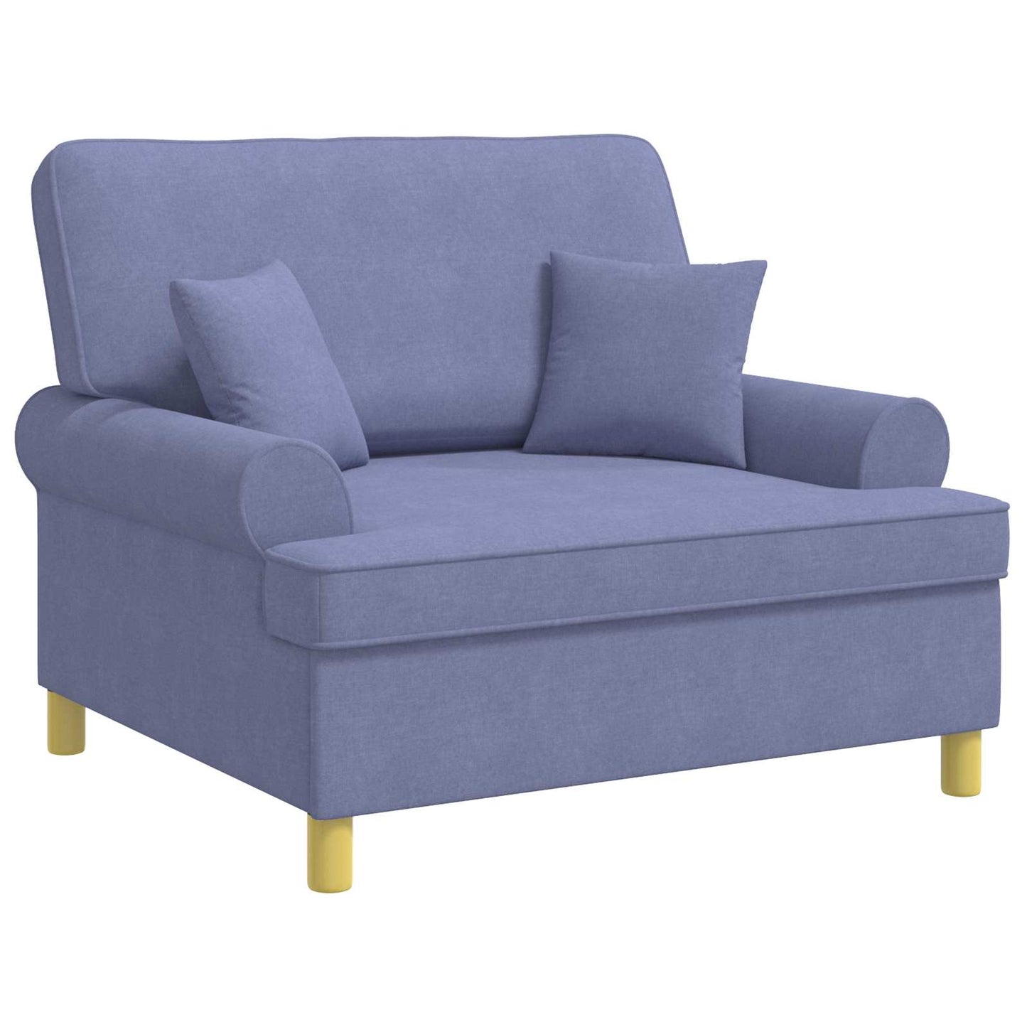 XXL Armchair with Cushions Jeans Blue Fabric