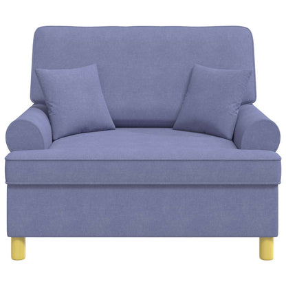 XXL Armchair with Cushions Jeans Blue Fabric
