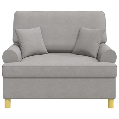 XXL Armchair with Cushions Cloud Grey Fabric
