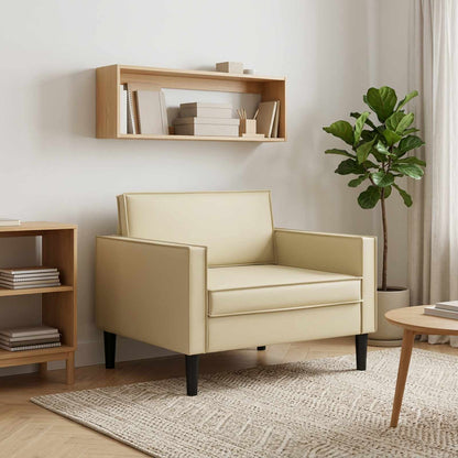XL Armchair Cream Faux Leather