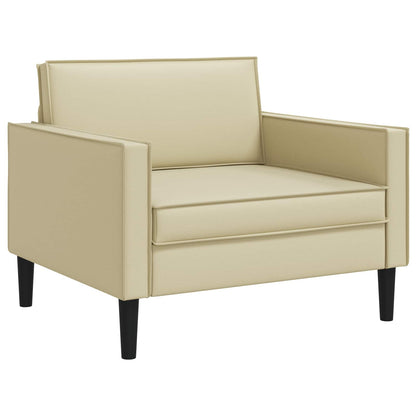XL Armchair Cream Faux Leather