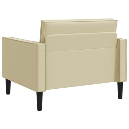 XL Armchair Cream Faux Leather