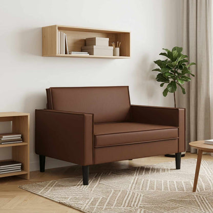 XL Armchair Brown Faux Leather