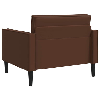 XL Armchair Brown Faux Leather
