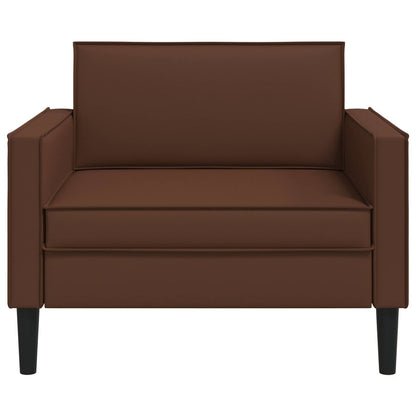 XL Armchair Brown Faux Leather