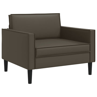 XL Armchair Brown Faux Leather