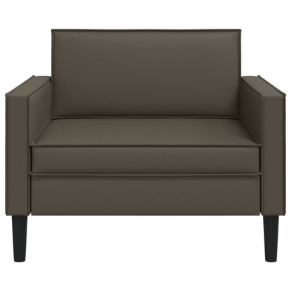 XL Armchair Brown Faux Leather