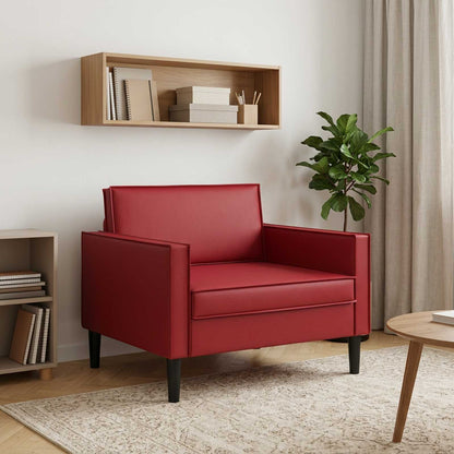 XL Armchair Burgundy Faux Leather