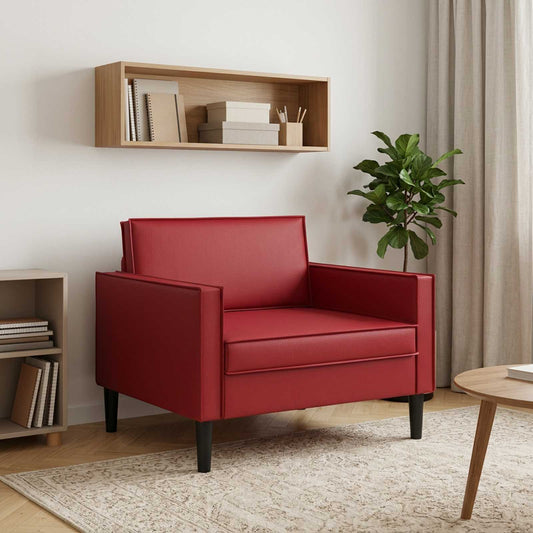 XL Armchair Burgundy Faux Leather