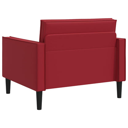 XL Armchair Burgundy Faux Leather