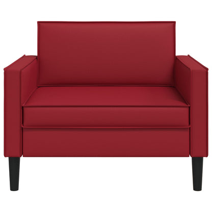 XL Armchair Burgundy Faux Leather