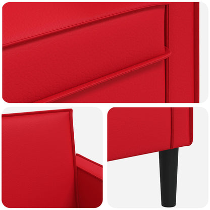 XL Armchair Red Faux Leather