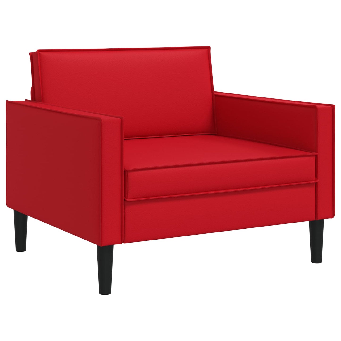 XL Armchair Red Faux Leather