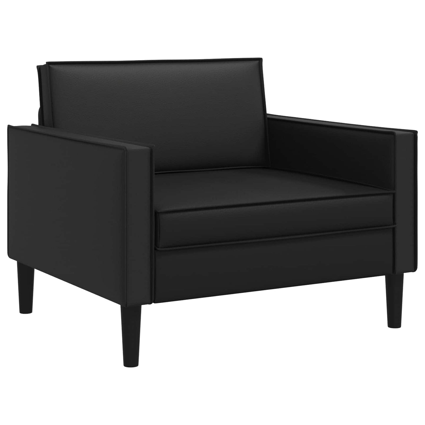 XL Armchair Black Faux Leather