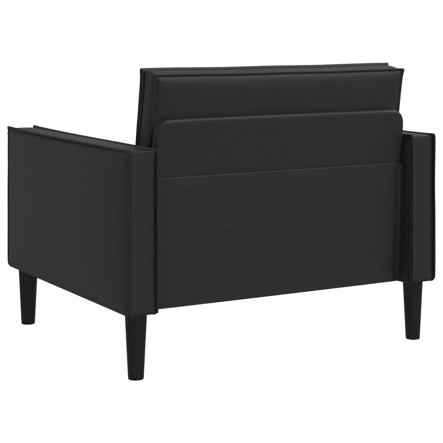 XL Armchair Black Faux Leather