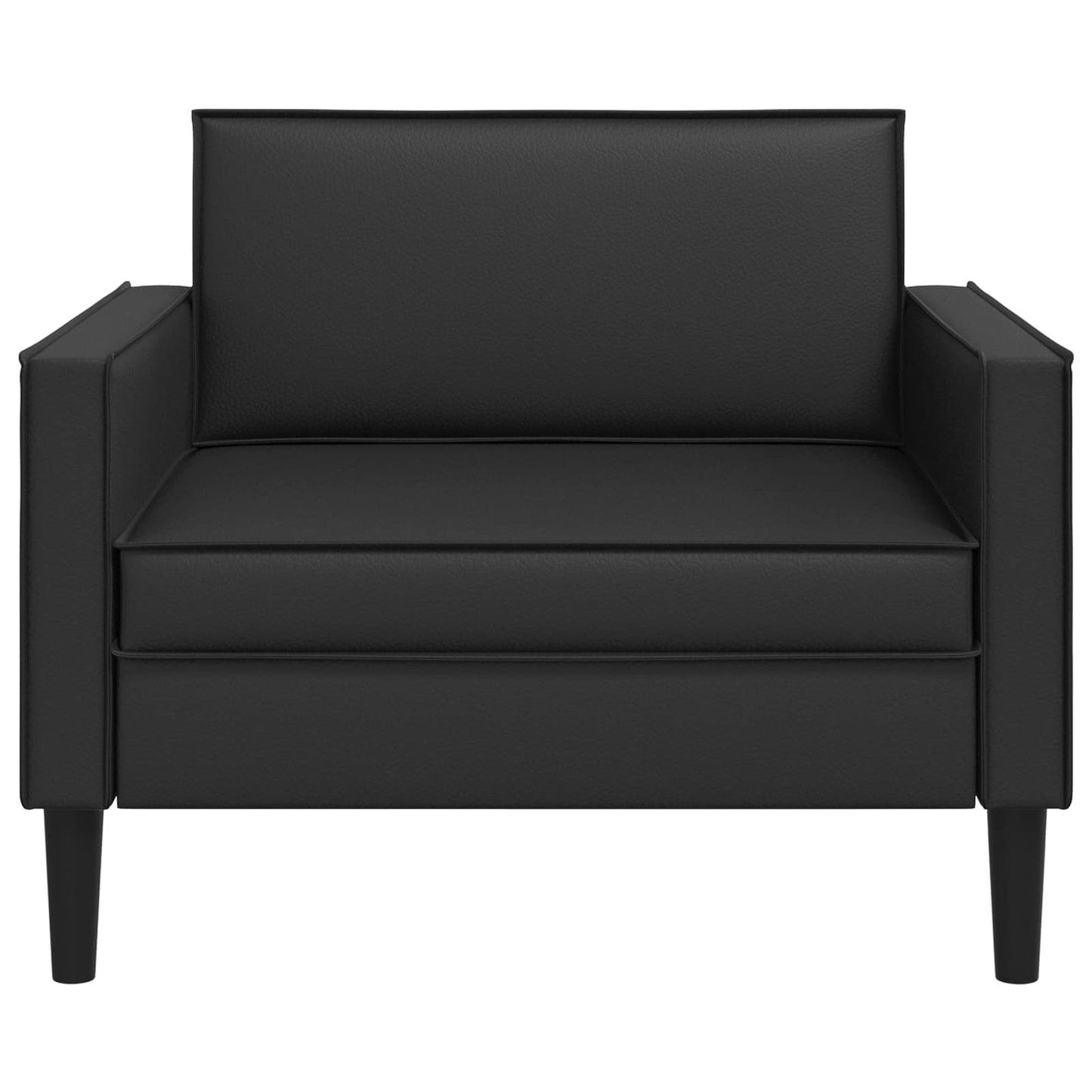XL Armchair Black Faux Leather