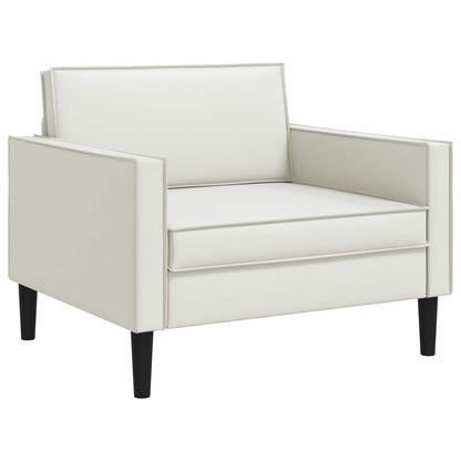 XL Armchair White Faux Leather