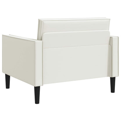 XL Armchair White Faux Leather