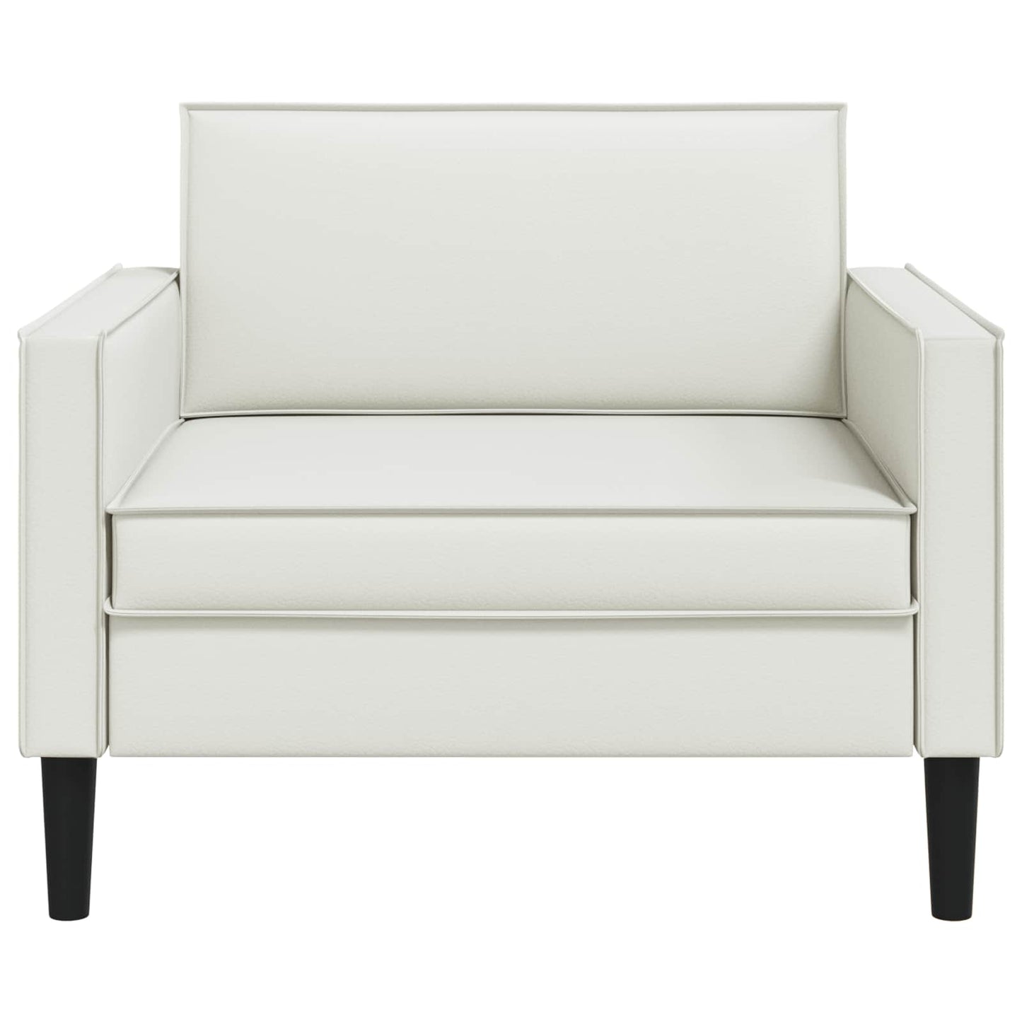 XL Armchair White Faux Leather