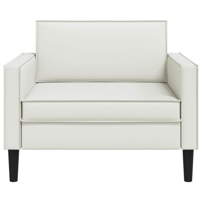 XL Armchair White Faux Leather