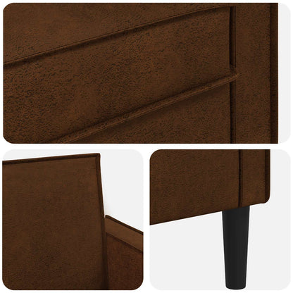 XL Armchair Brown Faux Suede Leather