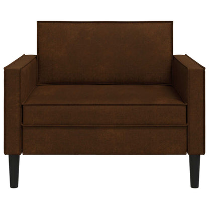 XL Armchair Brown Faux Suede Leather