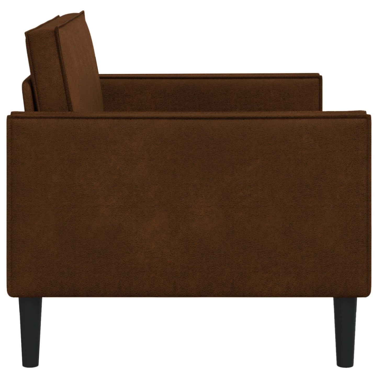XL Armchair Brown Faux Suede Leather