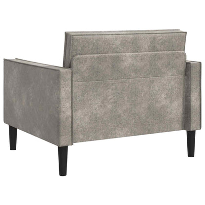 XL Armchair Light Grey Faux Suede Leather