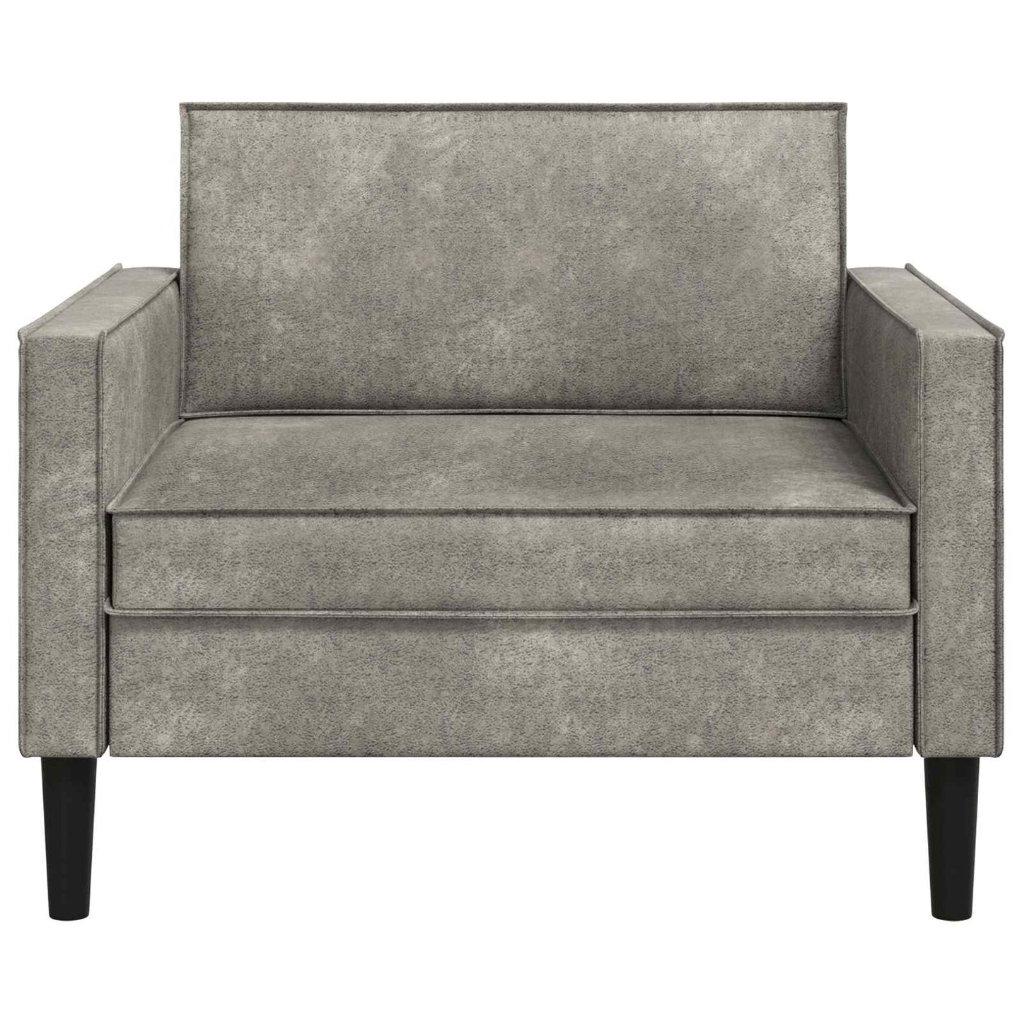 XL Armchair Light Grey Faux Suede Leather