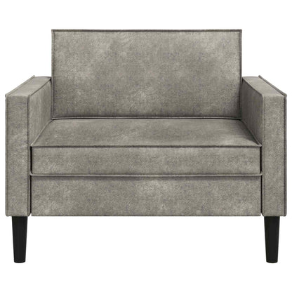 XL Armchair Light Grey Faux Suede Leather