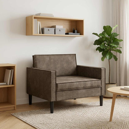 XL Armchair Dark Grey Faux Suede Leather