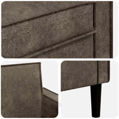 XL Armchair Dark Grey Faux Suede Leather